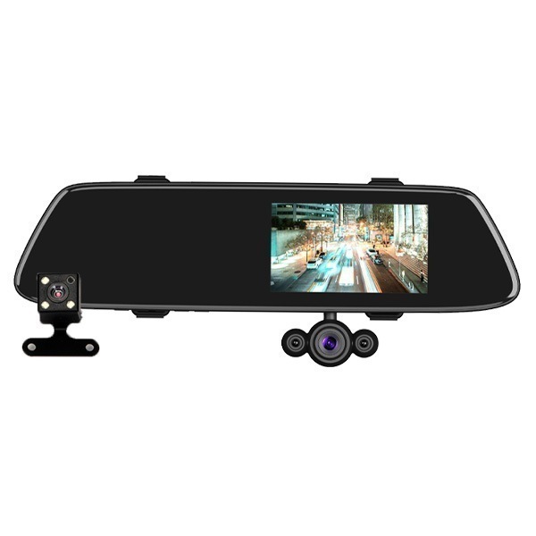 ミラー型3カメラドライブレコーダー DVR-R537 フルハイビジョン 室内カメラ リアカメラ 7,885円