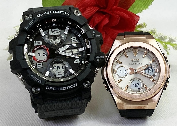 恋人たちのGショック G-SHOCK BABY-G ペアウォッチ gショック 人気 婚約　夫婦 高級　クリスマス プレゼント おすすめカシオ 2本セット 電波ソーラー GWG-100-1A8JF