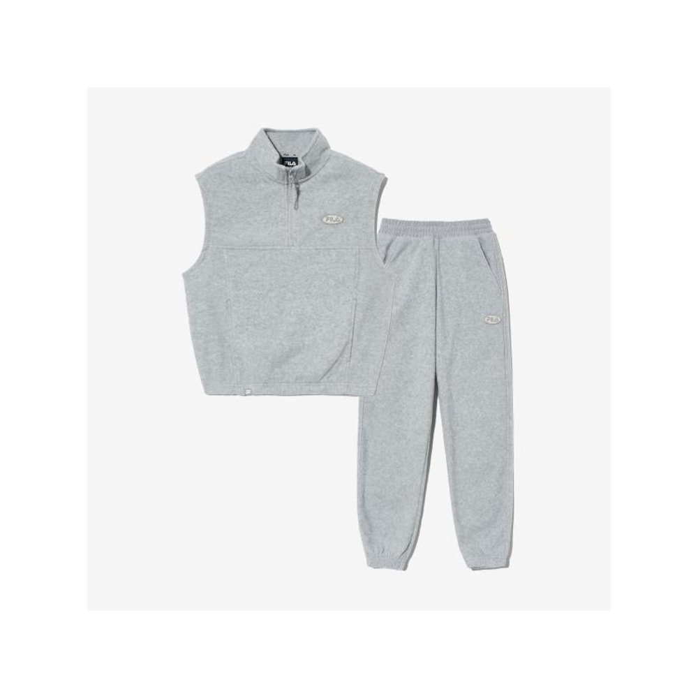 [FILA KIDS] フリースハーフジップベストトップ&ボトムセット (FK2FSG4101X_MLY) Q0ZFK2FSG4101XLY