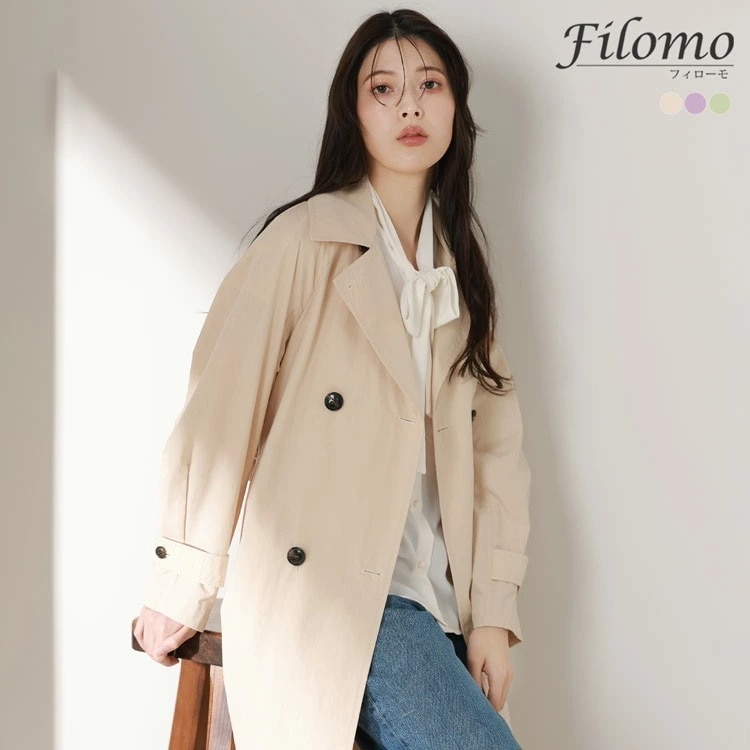 トレンチコート レディース 春 秋 おしゃれ 軽量 ロング 大きいサイズ トレンチ スプリングコート アウター ロングコート Filomo ブランド 薄手 ライトアウター ゆったり ベージュ コート