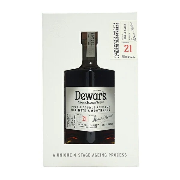 デュワーズ ダブルダブル 21年 46度 500ml 箱付 正規品 スコッチウイスキー ブレンデッド ^YCDS21I0^