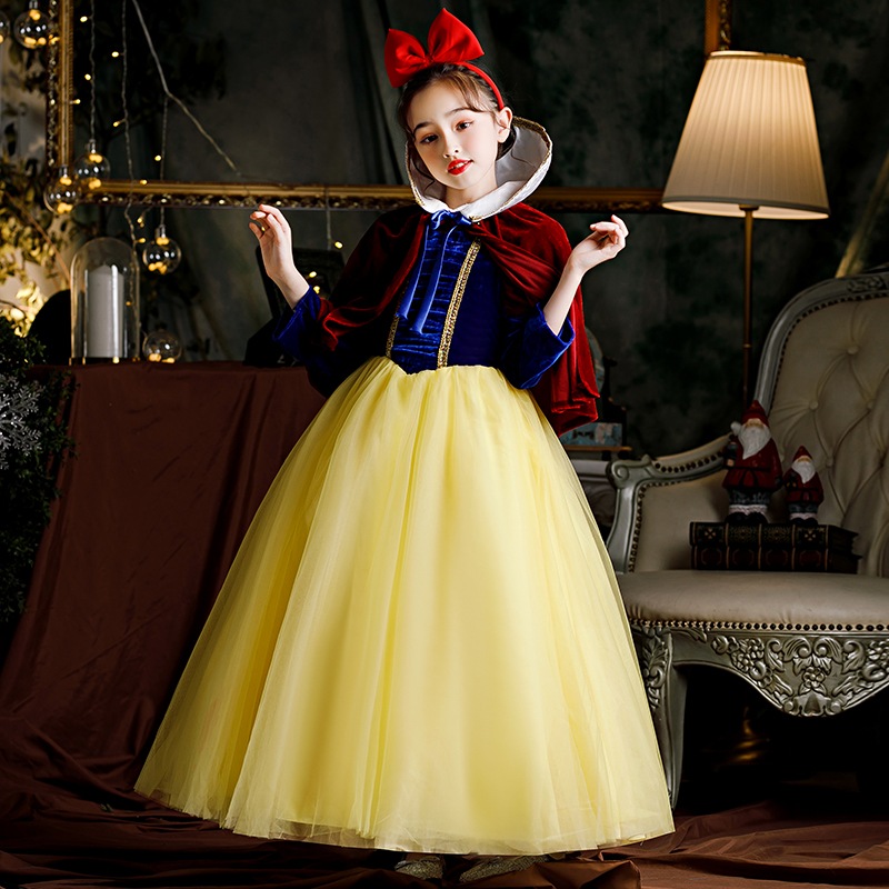 【ハロウィン特別供給】ハロウィン子供衣装ハイエンド誕生日女の子白雪姫スカートドレスパフォーマンス衣装