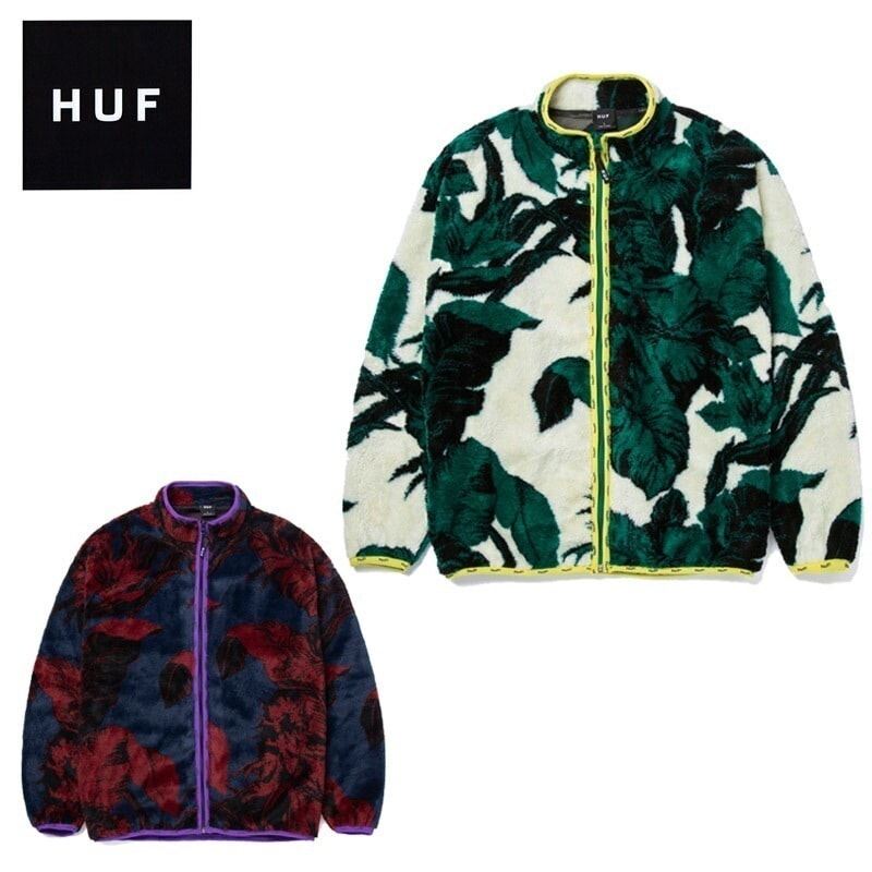 ハフ SATIVA FLORAL FULL ZIP SHERPA シェルパ ジャケット フリース ジャケット アウター 男性用 メンズ