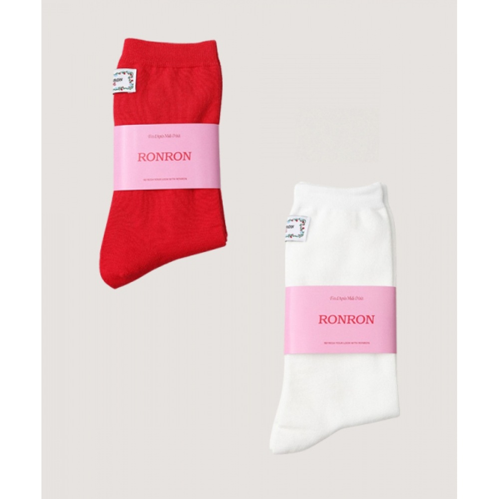 RONRON [2パック] ハートリボンソックス (2色)
