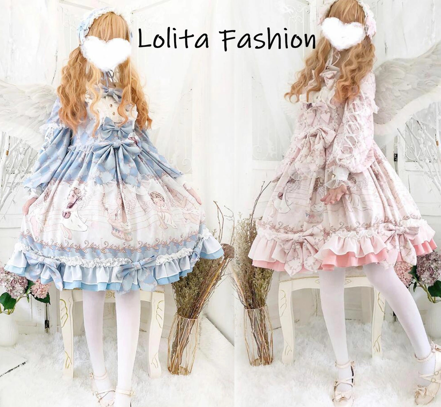 長袖ロリータワンピース 甘ロリータ 甘ロリ お姫様ワンピース プリンセスドレス 個性的 可愛いロリータ服 長袖ワンピース リボン フリル かわいい コスチューム ゴスロリ コスプレ衣装 ハロウィン 文