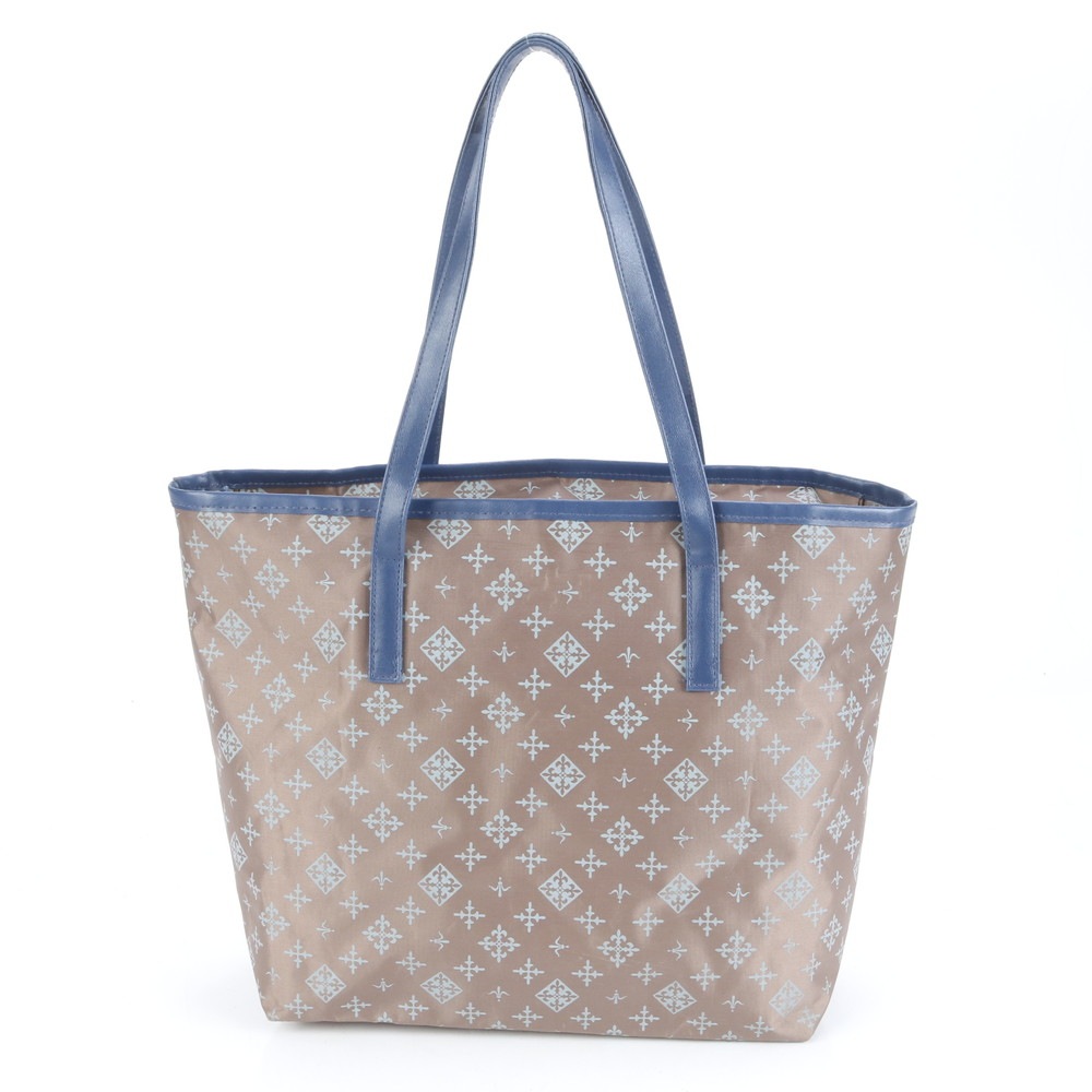 美品 モノグラム レザー×ナイロン トート バッグ 肩掛け ショルダー ハンド A4 レディース RCE CN5-5 中古