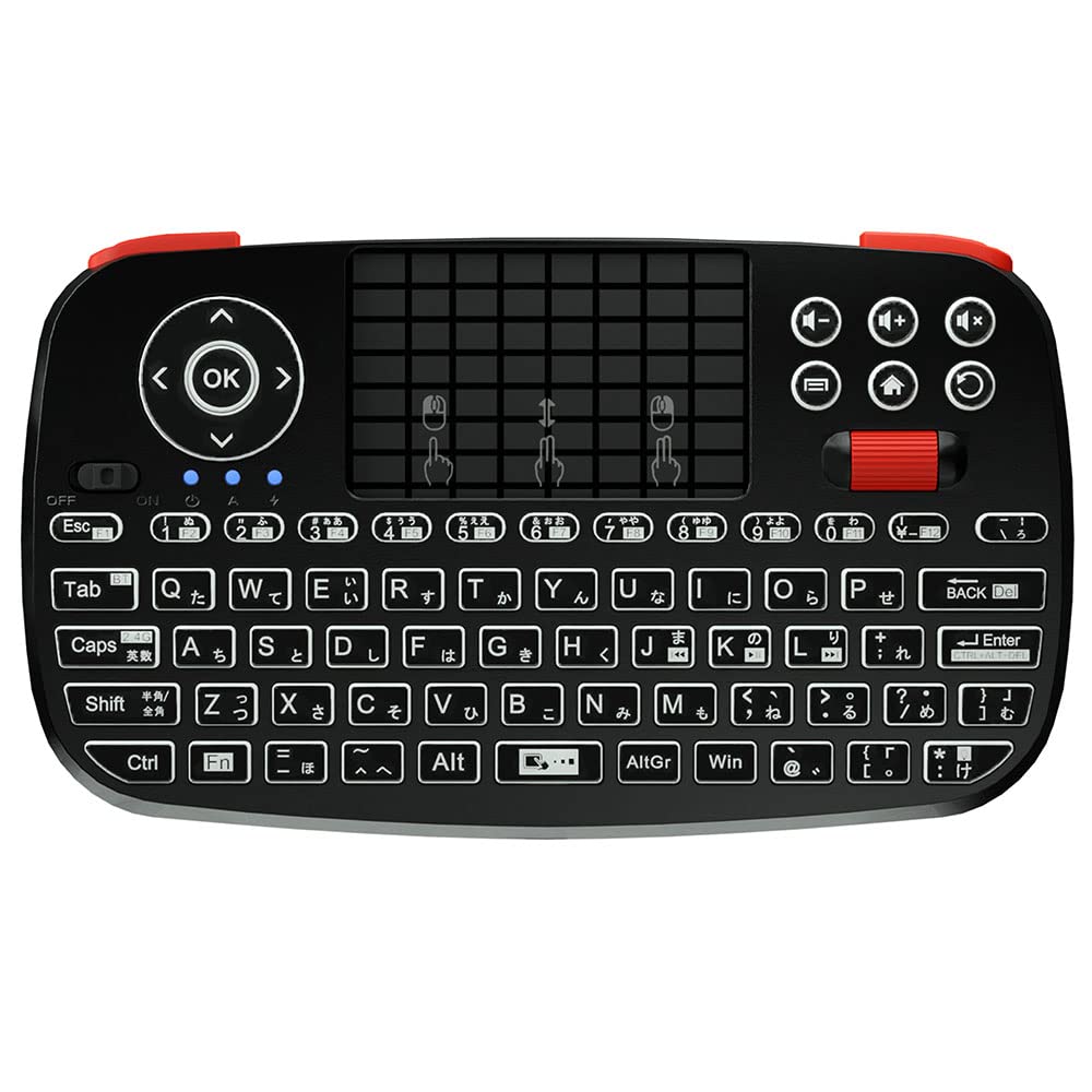 エアリア ミニ ワイヤレス 無線 小型 キーボード Bluetooth 2.4G ワイヤレス TypeC変換アダプタ付属 タッチパッド スクロールダイヤル PC スマートフォン対応 SD-KB24GB