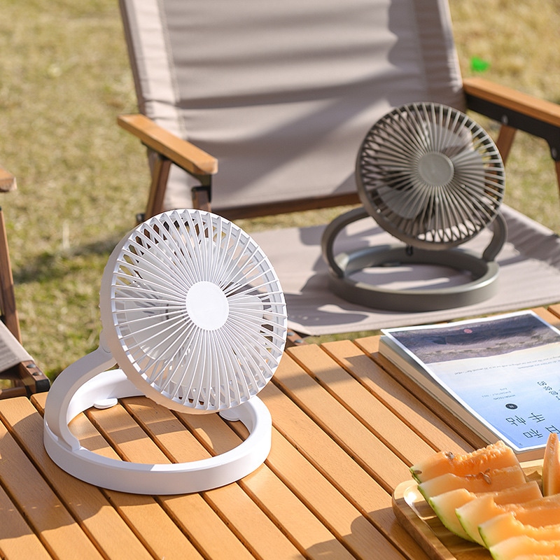 【キャンプ用】8000mAh大容量 ライト付扇風機 三脚スタンド USB充電 2025年最新モデル 6,990円