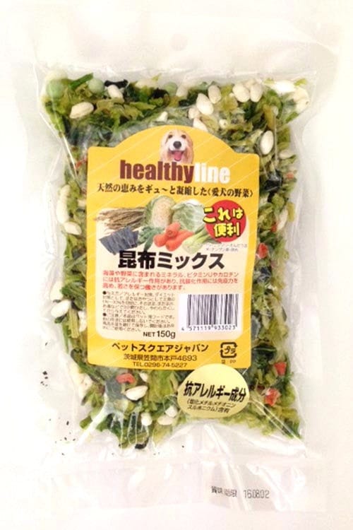 ペットスクエアジャパン ヘルシーライン 昆布ミックス 150g【10個セット】 無添加 犬用 愛犬用 ペット用 ペット用品 乾燥 手作り ペットフード