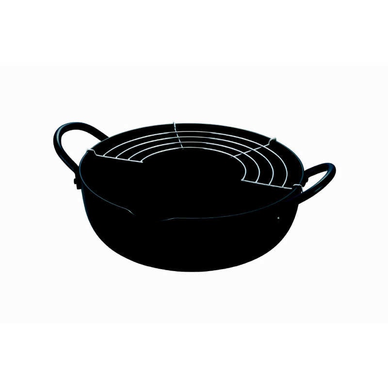 田辺金具　天ぷら鍋24cm シリコンコーティング　5144