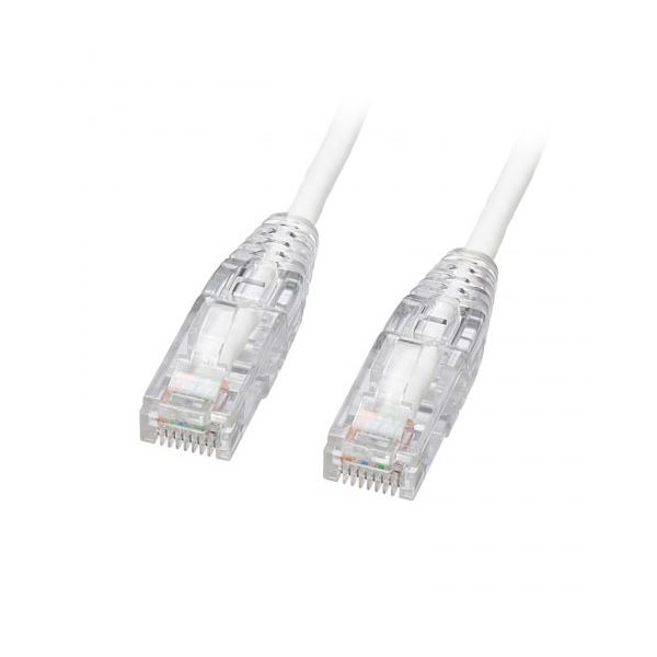 サンワサプライ カテゴリ6A LANケーブル スリム やわらか ツメ折れ防止コネクタ 20m ホワイト KB-SL6AYS-20W