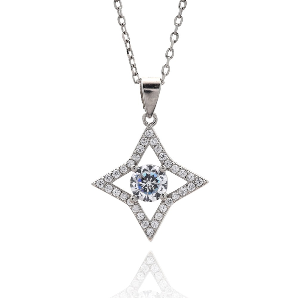 S925 超新星 星 ネックレス 銀 [fhns019-silver]