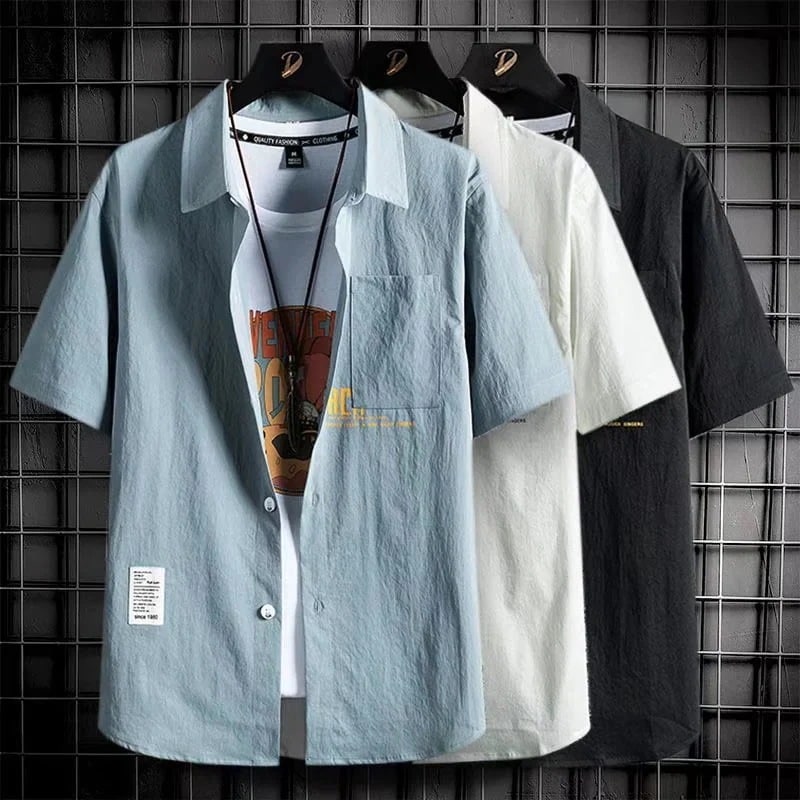 超お得1つ買うと10個もらえるメガ割メンズファッション シャツ アイスシルク 半袖シャツ メンズ 薄手 ジャケット カジュアルウェア 製 男の子