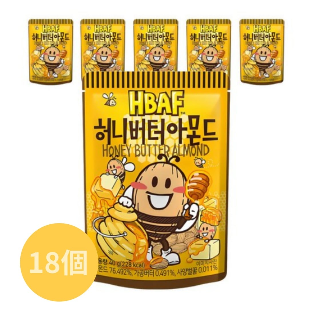 ハニーバターアーモンド 40g x 18個 (韓国の人気お菓子/韓国コンビニの人気/韓国スーパーの人気)