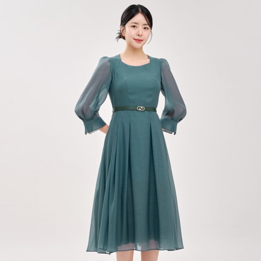 (ミニマル) バルーンスリーブシースルードレス MYCGWO7040