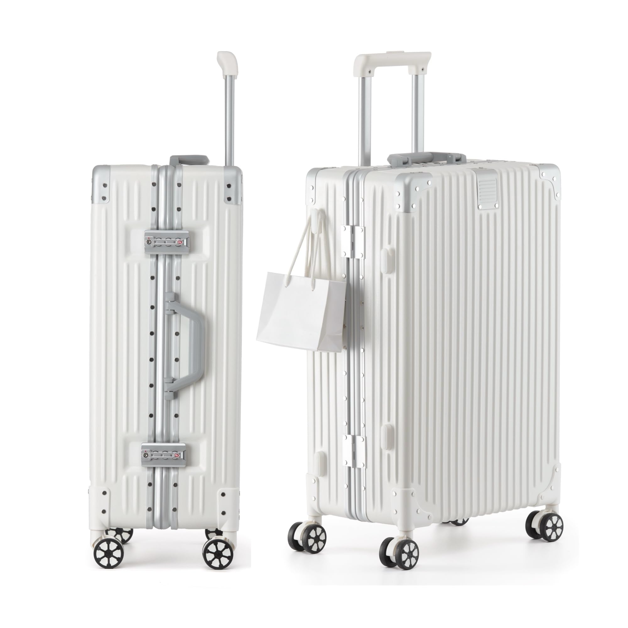 [WanderMore] スーツケース キャリーケース キャリーバッグ 機内持ち込み 大型 アルミフレーム 超軽量 大容量 耐衝撃 TSAダイヤロック レトロ 360度回転 静音 ダブルキャスター 旅