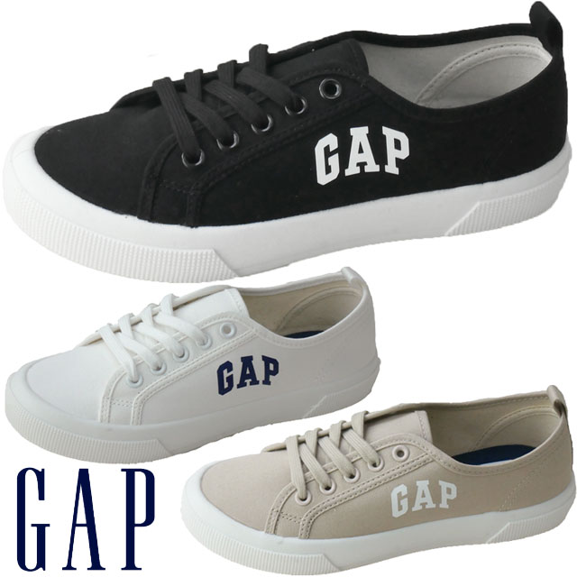 ギャップ GAP レディース スニーカー カジュアルシューズ ローカット GPU82319 ブラック 黒 ホワイト 白 ベージュ 靴