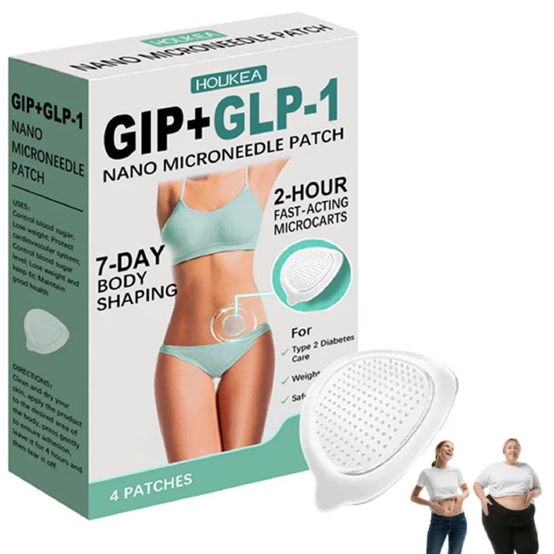 GIP GLP-1ナノパッチ GLP-1パッチ 女性用 ユニセックス 優しいボディスリミングステッカー 引き締めスキンボディ ジェントルケアパッチ 4枚入り/箱