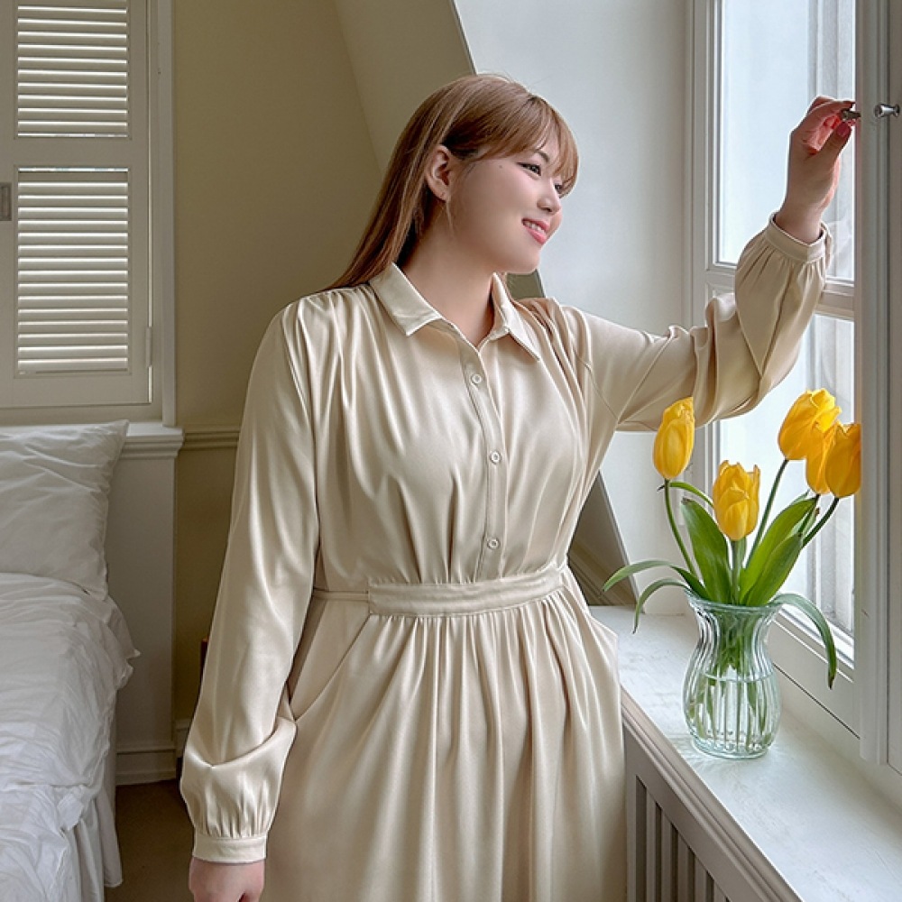 (JSTYLEのイーブレット) イーブレットピンディモンストラップシャツロングドレス Jスタイル