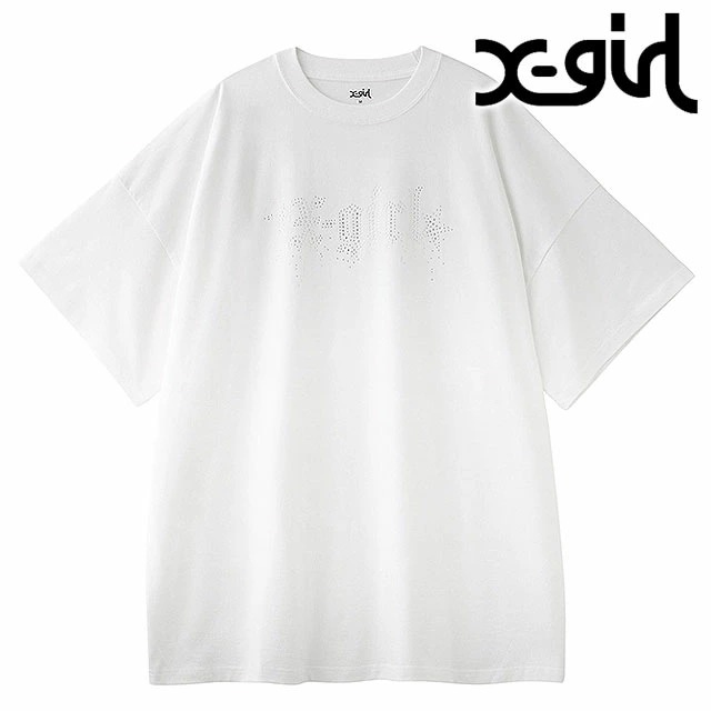 ラインストーン スターダストロゴ ショートスリーブTeeドレス [105252041009] レディース トップス ビッグシルエット TシャツWHITE ホワイト 白 正規取扱店