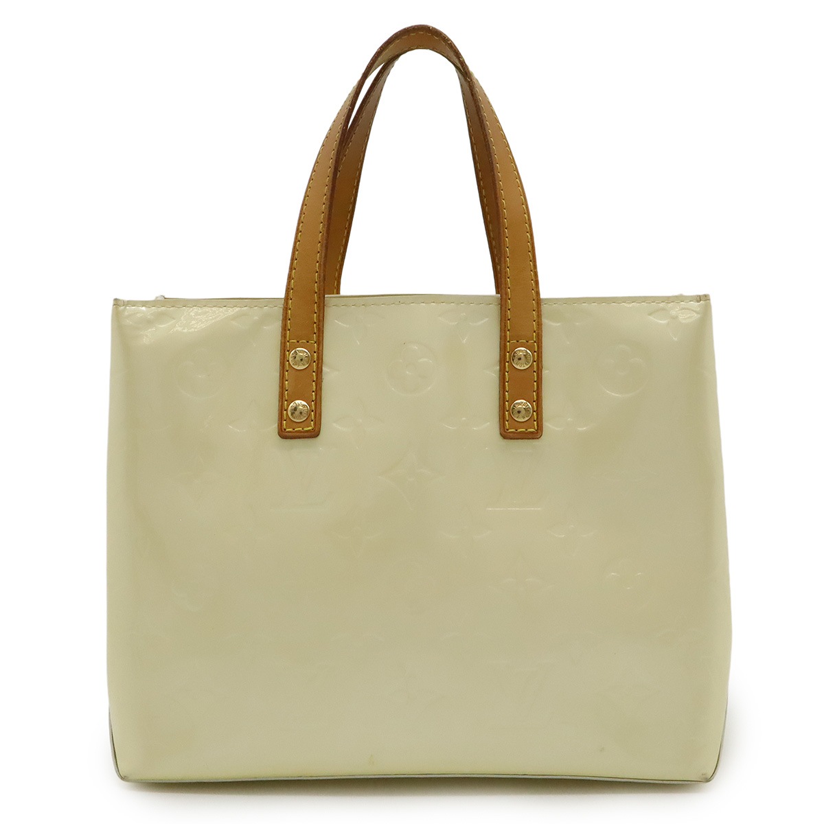 モノグラムヴェルニ リードPM ハンドバッグ トートバッグ ミニトート ペルル クリームイエロー M9133