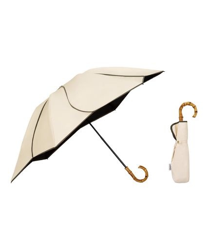 WPC. 最強の日傘 UVO(ウーボ)折りたたみ傘/3段 フローラル ベージュ 遮光率&UVカット率100%/UPF50+/遮熱/晴雨兼用 親骨55CM レディース バンブー おしゃれ 可愛い 女性