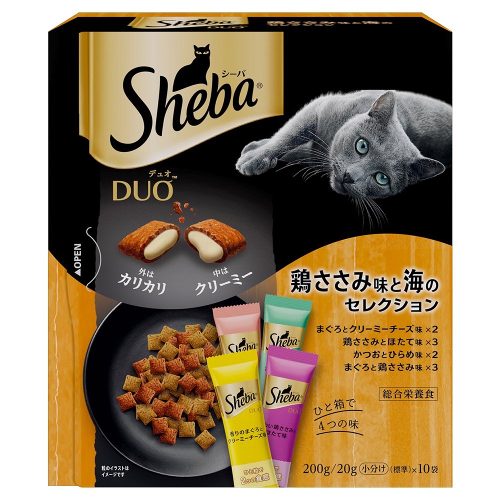 キャットフード　デュオ　鶏ささみ味と海のセレクション　２００ｇ（２０ｇX１０袋）　X１２個　お一人様１点限り　ＣＲＣ35―15―76―20―00