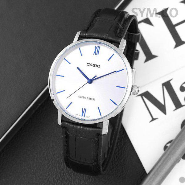 MTP-VT01L-7B1 ラージサイズ シンプル アナログ カジュアル メンズ レザーウォッチ d