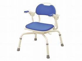 アロン化成 ひじ掛け付シャワーベンチ まわるくん ブルー 536190