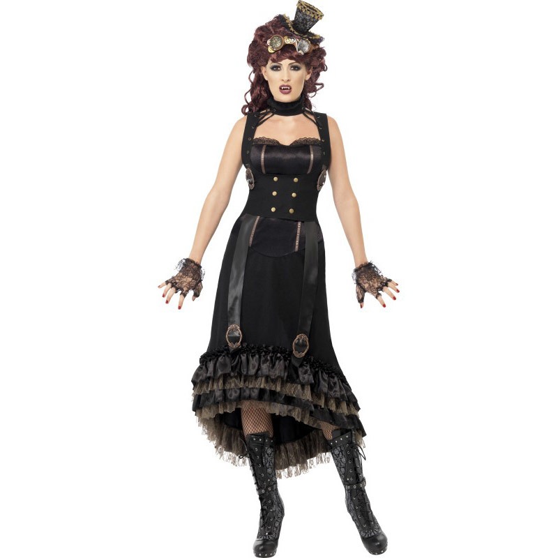 コスプレ 仮装 スチームパンク バンパイア 大人用 S 【 コスプレ 衣装 ハロウィン 仮装 コスチューム レディース 女性用 余興 ドラキュラ パーティーグッズ ヴァンパイア 吸血鬼ドレス 】