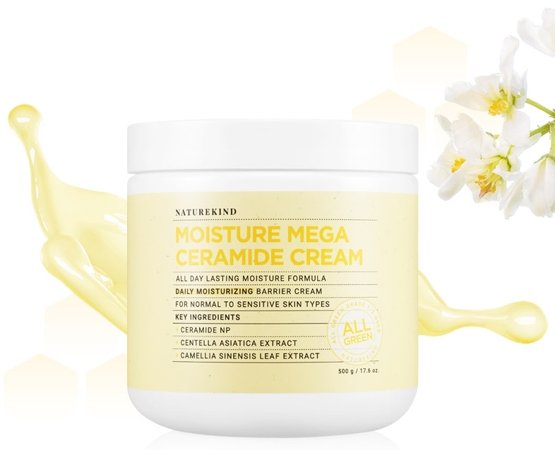 NATUREKINDナチュレキンドモイスチャーメガセラミドクリーム500g 韓国の化粧品ブランドの人気保湿クリーム多目的全身使用膝肘首大容量