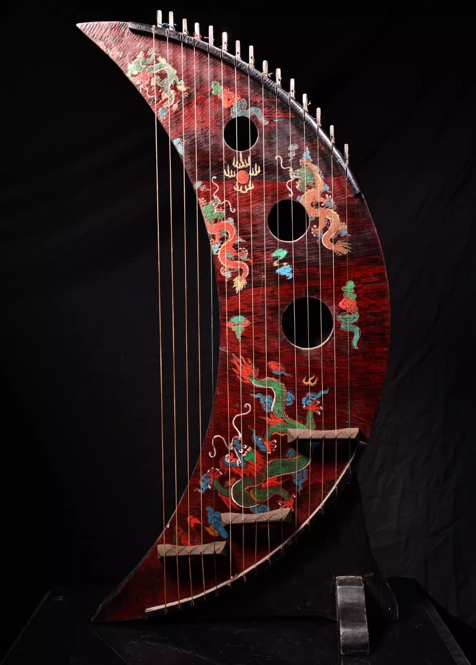 古琴 三日月型 89cm 旧コレクション 中国弦楽器