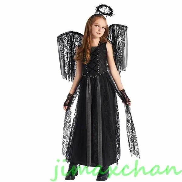 2025新定番登場今も人気ハロウィン コスプレ ワンピース 可愛い ワンピース 黒 魔女 天使 吸血鬼 仮装 衣装 供コスチューム 水色 ドレス 女子 キッズ 子ども 衣装 コスチューム