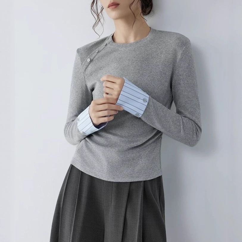 【送.料.無.料.急速発送】正肩2025秋シンプルデザイン感インナーカジュアル