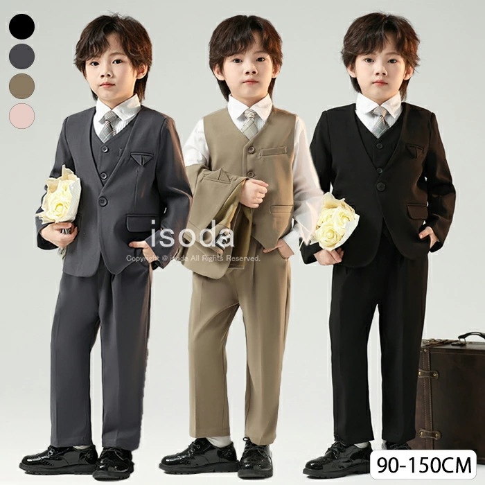 入学式 スーツ 男の子 卒園式 スーツ フォーマルスーツ フォーマル 卒業式 キッズスーツ 七五三 子供服 長袖 5点セット 結婚式 セットアップ 紳士服 韓国 ジュニア ゆったり シャツ ベスト 七
