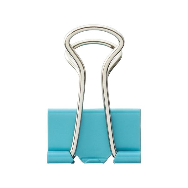 （まとめ） TANOSEE ダブルクリップ 小 口幅19mm ペールブルー 1箱（10個） 100セット