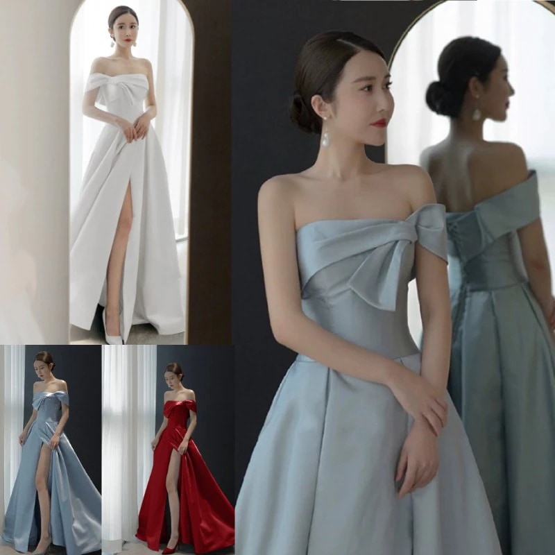 フランス 高スリットのドレス イブニングドレス ウエディングドレス 二次会 花嫁ドレス フォーマル ロングドレス 演奏会 大きいサイズ ワンピース