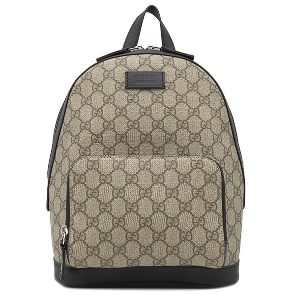 グッチ GUCCI リュック・デイパック スモール バックパック GGスプリームキャンバス レザー ベージュ×ブラック ブラック金具 429020【中古】