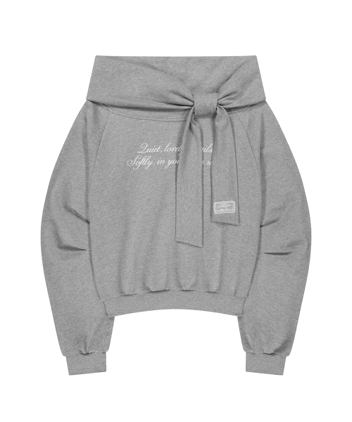 【ILLIGO】 PURE BOW OFF-SHOULDER SWEATSHIRT MELANGE 正規品
