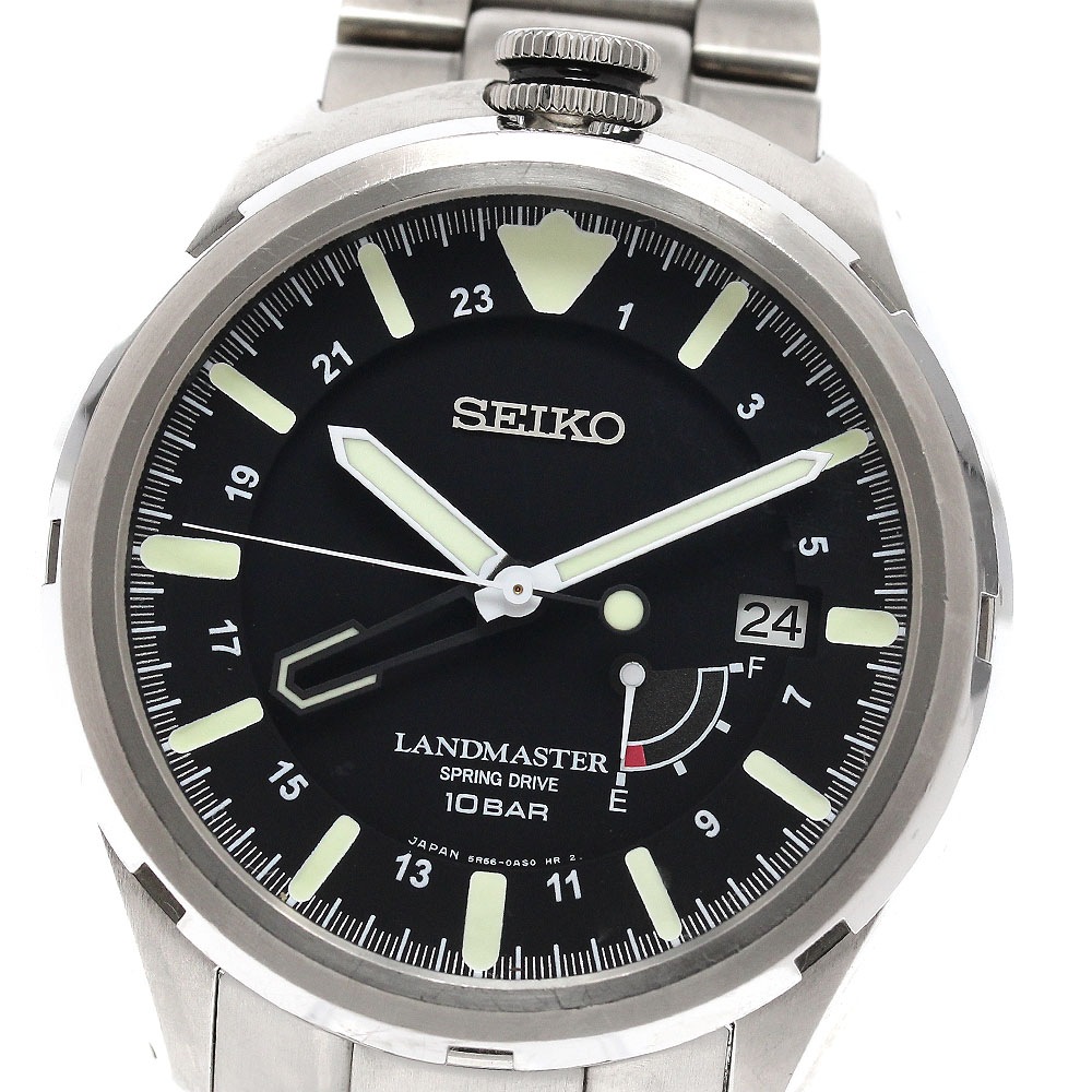 セイコー SEIKO 5R66-0AY1/SBDB015 プロスペックス ランドマスター パワーリザーブ GMT スプリングドライブ メンズ 箱・保証書付き_956670【中古】
