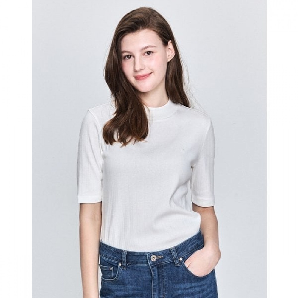 [25SS] リブ編み5スリーブTシャツアイボリー HSTS5B224IV