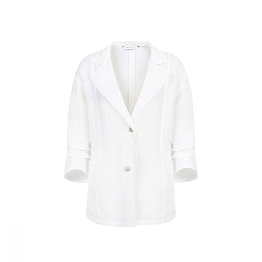 [クロコダイルレディ] ホワイトクール素材ルーズフィットカジュアルシンプルジャケットCLCMJK102