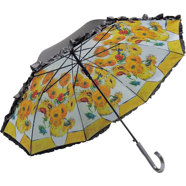 ユーパワー 名画 フリルジャンプ傘 晴雨兼用 ゴッホ「ひまわり」 4,941円