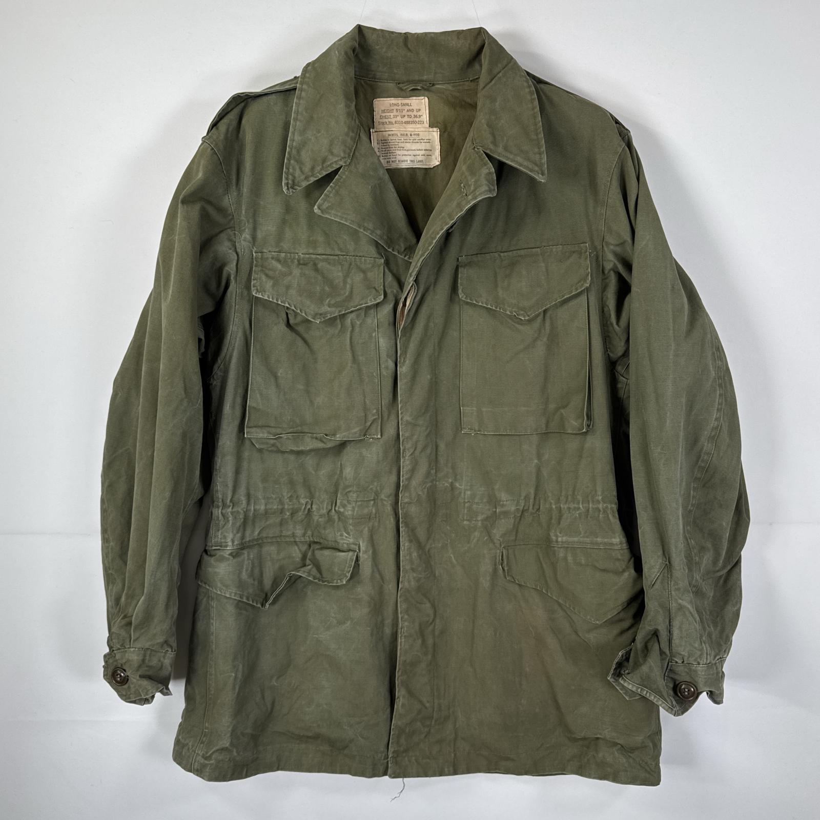 古着 ヴィンテージ ミリタリージャケット M-1950 M-50 フィールドジャケット 実物 米軍 long small オリーブグリーン メンズ