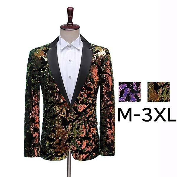 ジャケット（単品） ステージ衣装 メンズ 演出服 スパンコール キラキラ カラオケ ダンス 王子様 貴公子 アイドル 貴族服 オペラ 学園祭