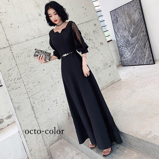 【急速発送 】パーティードレス ロング 袖あり パーティードレス 大きいサイズ 3L 4L 結婚式 ワンピース 結婚式 ドレス 結婚式お呼ばれドレス ロングドレス