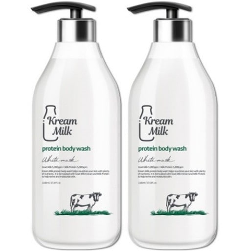 タンパク質 山羊乳 ボディウォッシュ ホワイトムスクの香り 1100ml x 2個 (鎮静/弾力/保湿/栄養供給/活力)