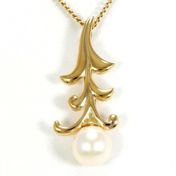 K18 18金 YG イエローゴールド ネックレス パール(真珠) 約40cm ジュエリー 中古