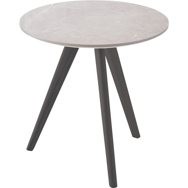 ラウンドサイドテーブル グレー 約 W50xD50xH50cm 組立式