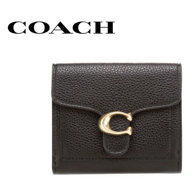 大注目 COACH タビー スモール ウォレット 二つ折り財布 タン ブラック